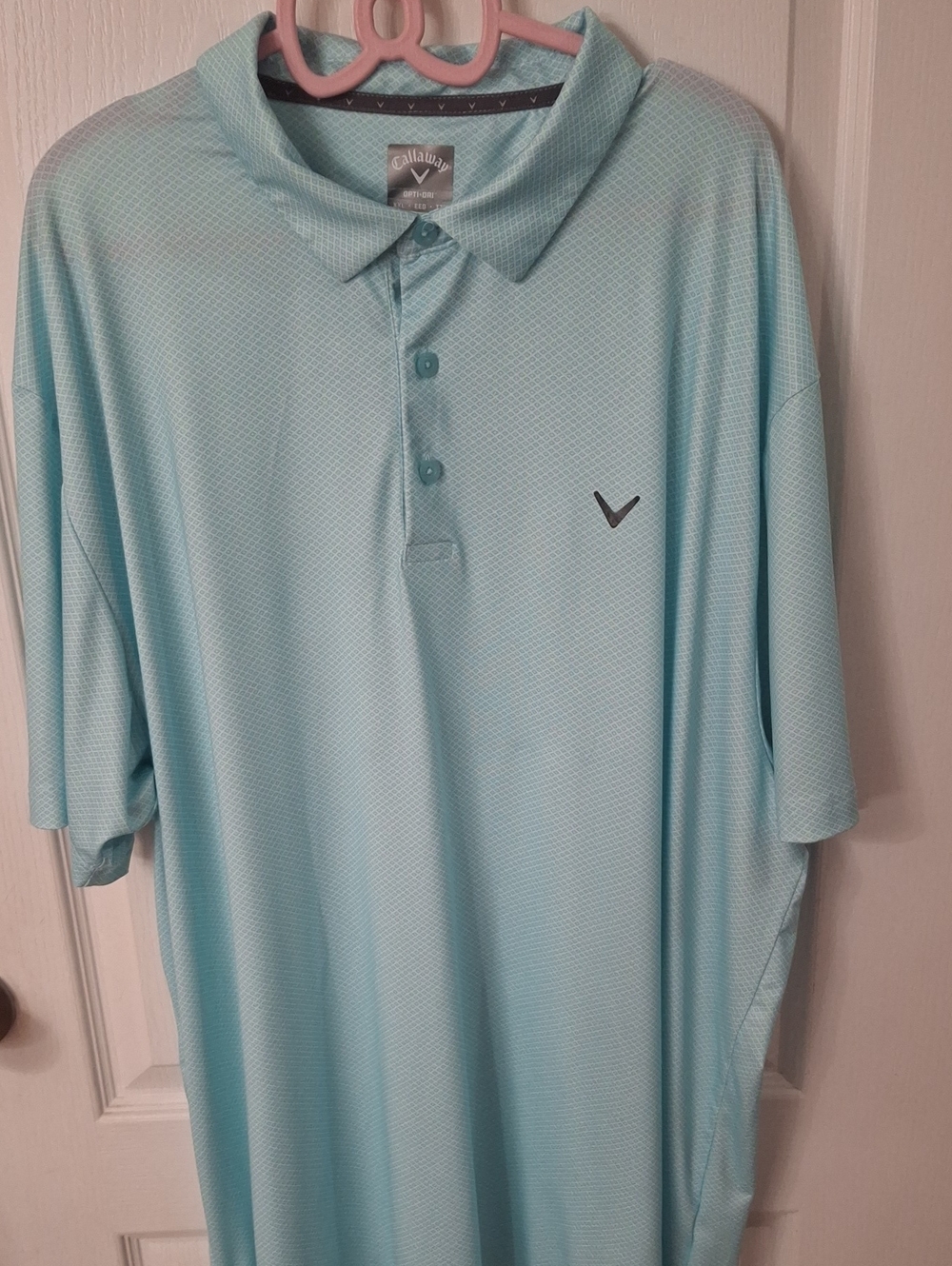 Callaway Opti-Dri Aqua Men's Performance Golf Polo Geometric Print Like New XXL